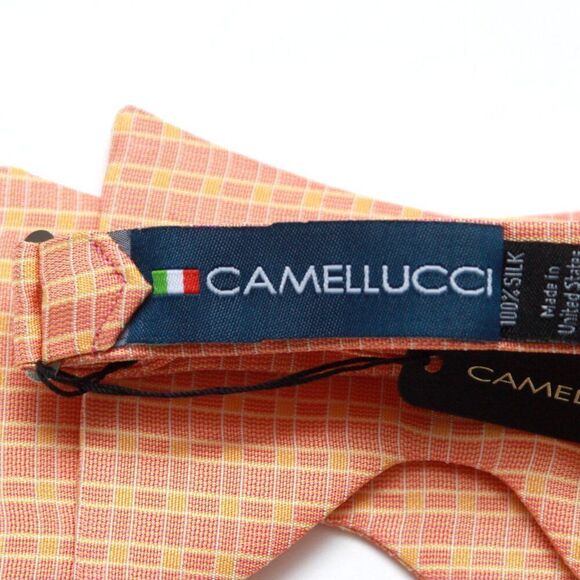 Men's Self-tied Bow Tie Orange Plaid Bow tie big Butterfly Bow tie S709 - Picture 4 of 13